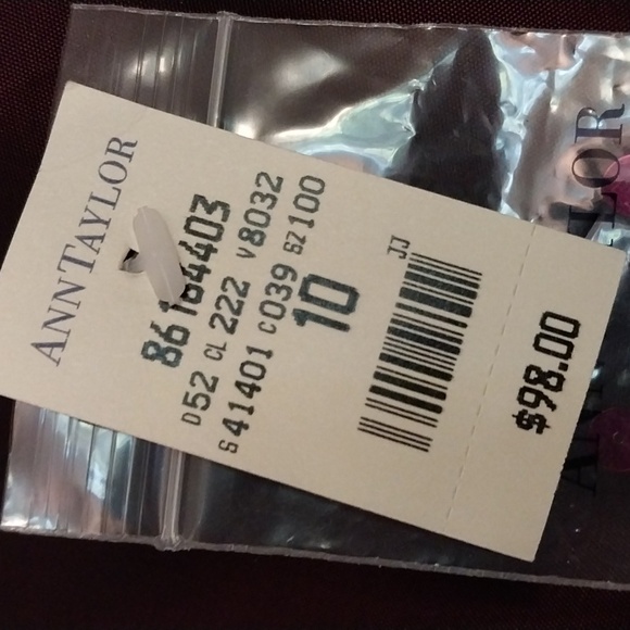 Ann Taylor Shiny Burgundy Pants with Sequined Ankles. - Picture 5 of 5